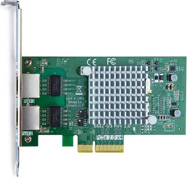 Alt view image 4 of 7 - 1G 1000Mbps Gigabit Ethernet Converged Network Adapter (NIC) with Intel I350AM2 Controller | Ethernet PCI Express Network Card | Dual Copper RJ45 Ports | PCIE 2.0 X4 | Compare to Intel I350-T2