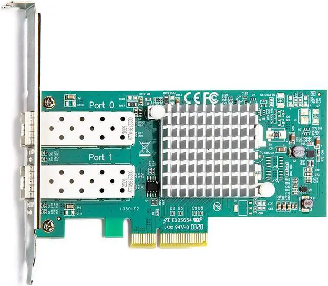 Alt view image 3 of 4 - 1000Mbps Gigabit Ethernet PCI Express NIC Network Card with Intel I350AM2 Chip Ethernet Server Converged Network Adapter I350-F2, PCIE 2.1 x4, Dual SFP Ports, Compare to Intel I350-F2