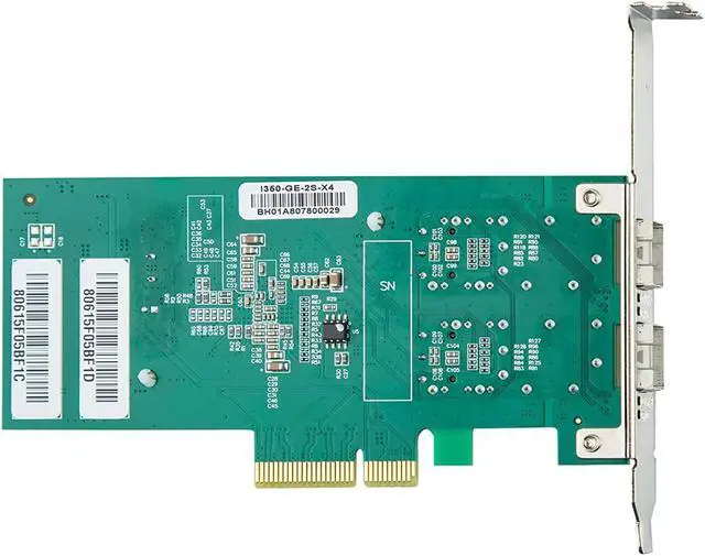 Alt view image 4 of 4 - 1000Mbps Gigabit Ethernet PCI Express NIC Network Card with Intel I350AM2 Chip Ethernet Server Converged Network Adapter I350-F2, PCIE 2.1 x4, Dual SFP Ports, Compare to Intel I350-F2