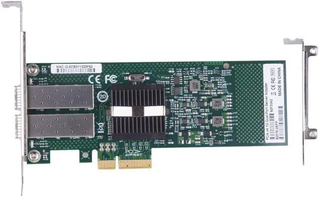 Alt view image 3 of 7 - 10/100/1000Mbps Gigabit Ethernet Converged Network Adapter (NIC) | with Intel 82576 Chip | Ethernet PCI Express NIC Network Card | Dual SFP Ports | PCI Express 2.0 X4 | Compare to Intel E1G42EF
