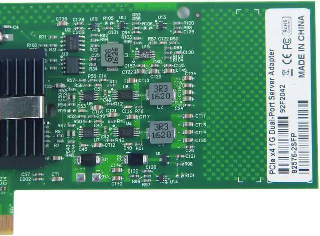 Alt view image 7 of 7 - 10/100/1000Mbps Gigabit Ethernet Converged Network Adapter (NIC) | with Intel 82576 Chip | Ethernet PCI Express NIC Network Card | Dual SFP Ports | PCI Express 2.0 X4 | Compare to Intel E1G42EF