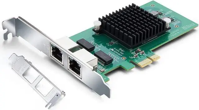 Alt view image 2 of 7 - 10/100/1000Mbps Gigabit Ethernet Network Interface Card (NIC) Dual Copper RJ45 Ports, with Intel 82576 Chip, Equivalent to Intel E1G42ET, PCIE 2.0 X1, Support Windows/Windows Server/Linux/VMware ESX
