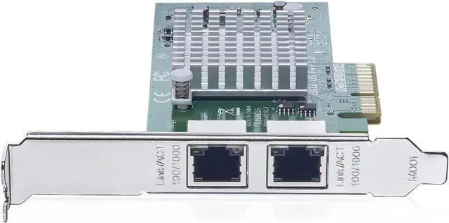 Alt view image 2 of 5 - 1.25G Gigabit Ethernet Converged Network Adapter (NIC) with Intel I350AM2 Controller - Compatible for Intel I350-T2, Dual Copper RJ45 Ports, PCI-E 2.1 X4