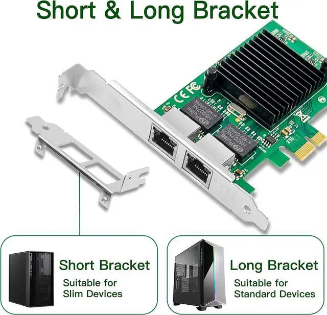 Alt view image 4 of 7 - 1.25G Gigabit Ethernet NIC with Intel 82576 Controller, 1Gb PCI-E Network Card Compare to Intel E1G42ET Ethernet Converged Network Adapter, Dual RJ45 Copper Ports, PCI Express X1