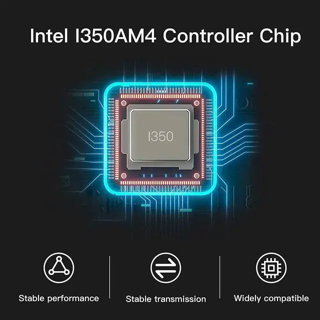 Alt view image 7 of 7 - 1.25G Gigabit Ethernet NIC with Intel I350AM4 Controller, 1Gb PCI-E Network Card Compare to Intel I350-T4 Ethernet Converged Network Adapter, Quad RJ45 Copper Ports, PCI Express X4