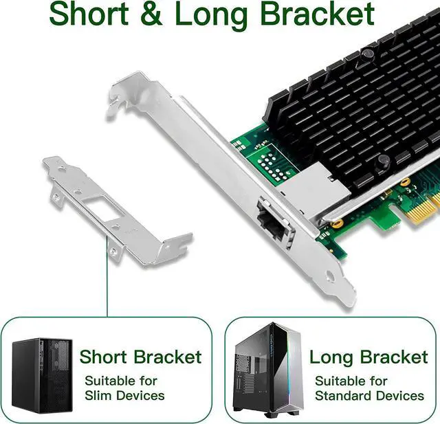 Alt view image 4 of 7 - 10Gb Ethernet NIC with Intel X540-BT1 Controller, 10G PCI-E Network Card Compare to Intel X540-T1 Converged Network Adapter, Single RJ45 Copper Ports, PCI Express X8