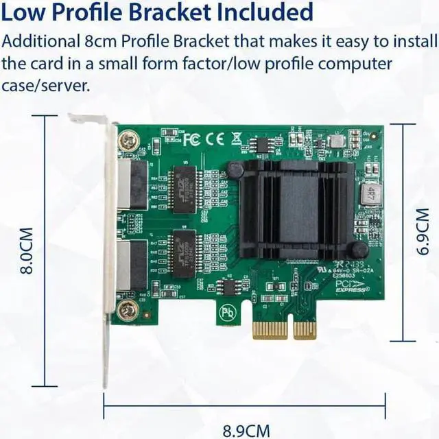 Alt view image 6 of 7 - 2-Port Gigabit PCIe SFP Network Card 1000M Dual Ports PCI Express Ethernet Adapter with Intel 82571EB LAN NIC Card for Support PXE for Windows/Windows Server/Linux with Low Profile