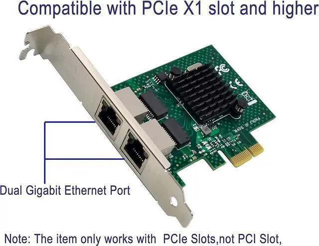 Alt view image 7 of 7 - Dual-Port PCIe Gigabit Ethernet Server Adapter with NetXtreme BCM5720-2P Chipset PCI Express 1000M Network LAN Card for Windows Sever Linux Ubuntu VMware