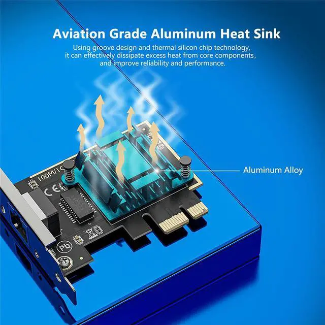 Alt view image 4 of 7 - 2.5GBase-T PCIE Network Card 2500/1000/100Mbps PCI Express Gigabit Ethernet Adapter, Network Adapter for PC, Supported Windows 11/10/8/7 and Mac 10.7 (Above)