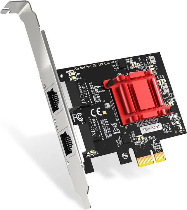 Main image of EDUP Dual Port 1Gbps PCIe Network Card with Intel 82576 Chip, Gigabit Ethernet Converged Adapter, 2 RJ45 Ports PCI Express NIC Card for Server Support Windows/Windows Server/Linux/Freebsd/DOS