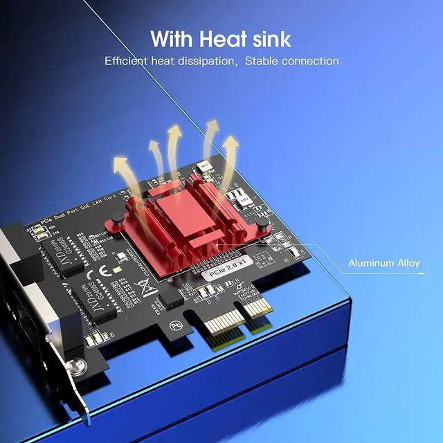 Alt view image 6 of 7 - EDUP Dual Port 1Gbps PCIe Network Card with Intel 82576 Chip, Gigabit Ethernet Converged Adapter, 2 RJ45 Ports PCI Express NIC Card for Server Support Windows/Windows Server/Linux/Freebsd/DOS