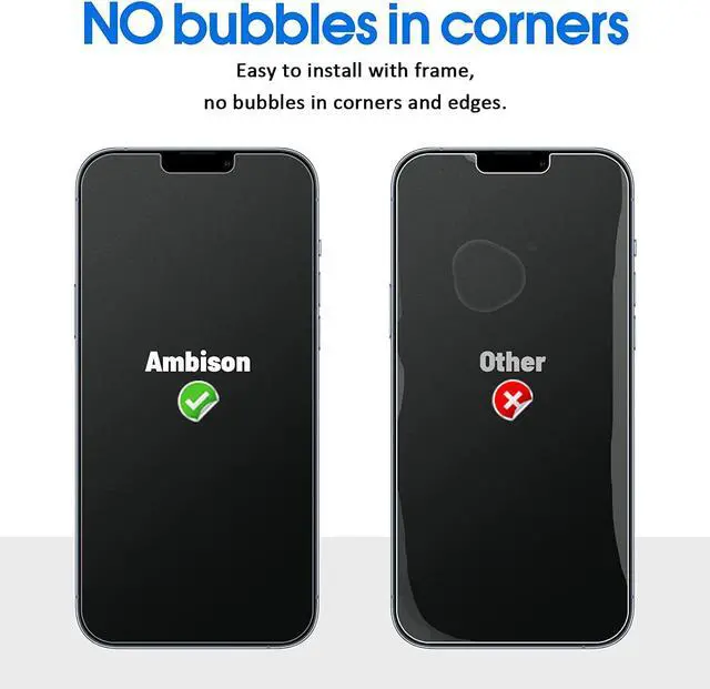 Alt view image 6 of 7 - [2 Pack] Matte Glass Screen Protector Designed for iPhone 14 2022/iPhone 13/13 Pro, Install Frame/Bubble Free/Anti-Glare&Fingerprint, 9H Tempered Glass Clear for iPhone 13/13 Pro 2021 6.1inch