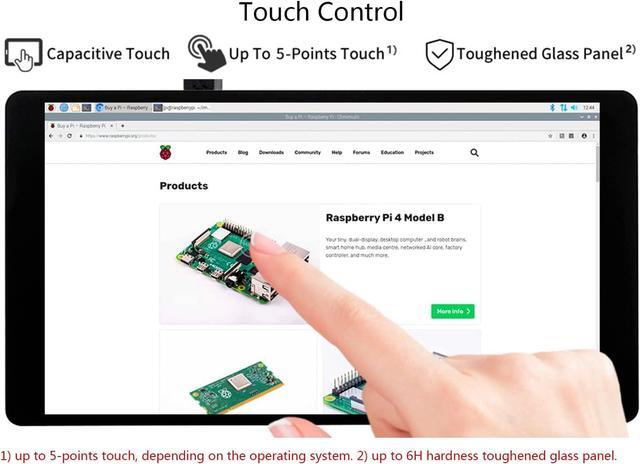 Alt view image 3 of 7 - waveshare 5.5inch HDMI AMOLED Display 1080x1920 Resolution Capacitive Touch Screen with Toughened Glass Cover 6H Hardness for Raspberry Pi 4B/3B+/3B/2B/Zero/Zero W and Jetson Nano,PC,Multi Systems