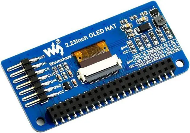 Alt view image 4 of 7 - waveshare 2.23inch OLED Display HAT, 128×32 Pixels SPI/I2C Interface Embed SSD1305 Driver for Raspberry Pi 4B/3B+/3B/2B/Zero/Zero W/Zero WH and Jetson Nano