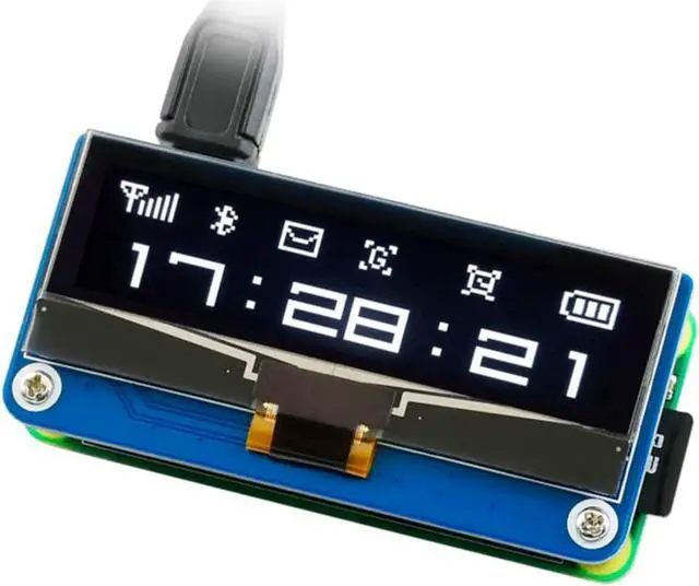 Main image of waveshare 2.23inch OLED Display HAT, 128×32 Pixels SPI/I2C Interface Embed SSD1305 Driver for Raspberry Pi 4B/3B+/3B/2B/Zero/Zero W/Zero WH and Jetson Nano