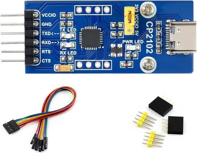 Alt view image 6 of 6 - waveshare PL2303 USB-C to UART (TTL) Communication Module USB-Type C Connector,Compatible with 1.8V/2.5V/3.3V/5V Logic Level,Support Windows XP/7/8/10/11