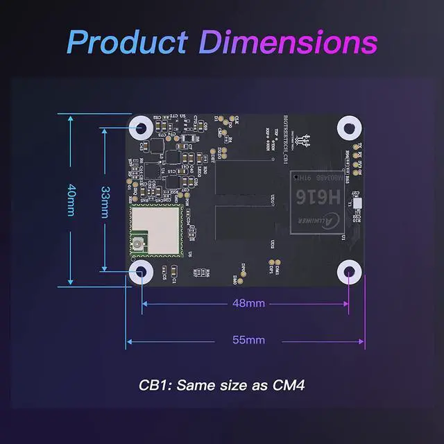 Alt view image 7 of 7 - BIGTREETECH CB1 V2.2 Core Control Board, 1GB RAM, 100M Ethernet + 100M WiFi, Support HDMI, Compatible Raspberry Pi 4, Pi4B Adapter, Manta M8P/ M4P Motherboard to Run Klipper Firmware