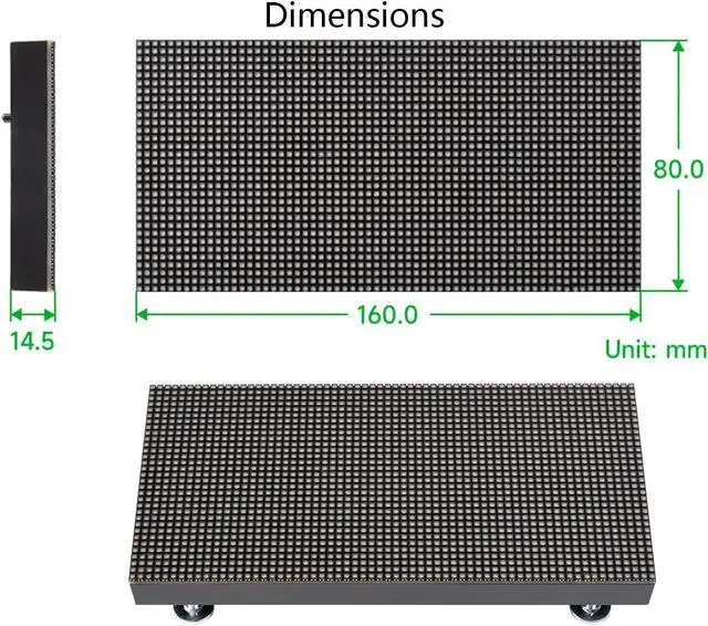 Alt view image 6 of 7 - RGB Full-Color LED Matrix Panel 64x32 Pixels, 2.5mm Pitch, 2048 Individual RGB LEDs, Adjustable Brightness, Support Raspberry Pi/Raspberry Pi Pico/ESP32/Ardu, Display Text, Colorful Image/Animation