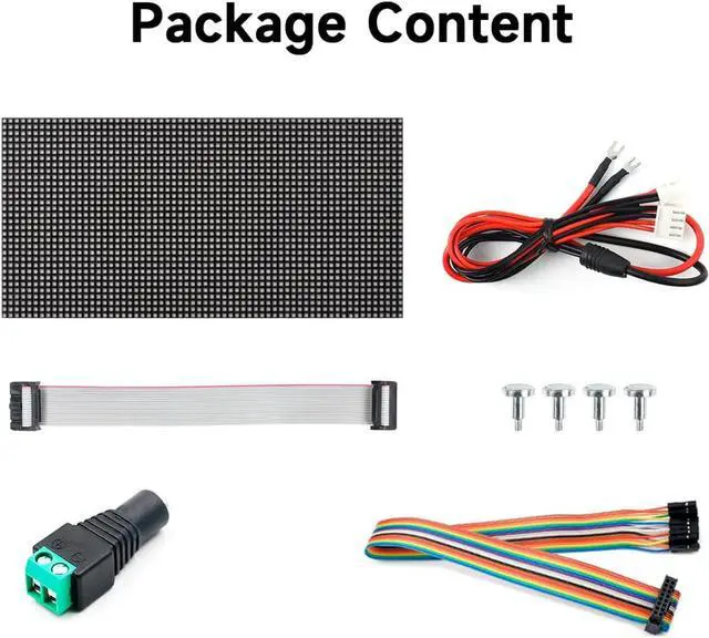 Alt view image 7 of 7 - RGB Full-Color LED Matrix Panel 64x32 Pixels, 2.5mm Pitch, 2048 Individual RGB LEDs, Adjustable Brightness, Support Raspberry Pi/Raspberry Pi Pico/ESP32/Ardu, Display Text, Colorful Image/Animation