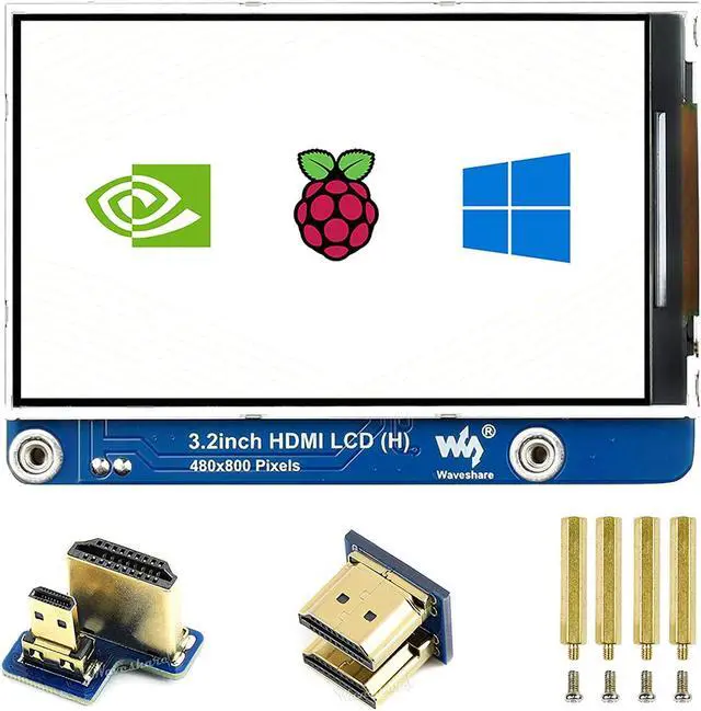 Main image of waveshare 3.2inch IPS LCD Display (H) for Raspberry Pi 4B/3B+/3B/2B/Zero/Zero W/Zero WH and Jetson Nano and Windows 11/10/8.1/8/7, 480×800 Pixel, Adjustable Brightness, No Touch