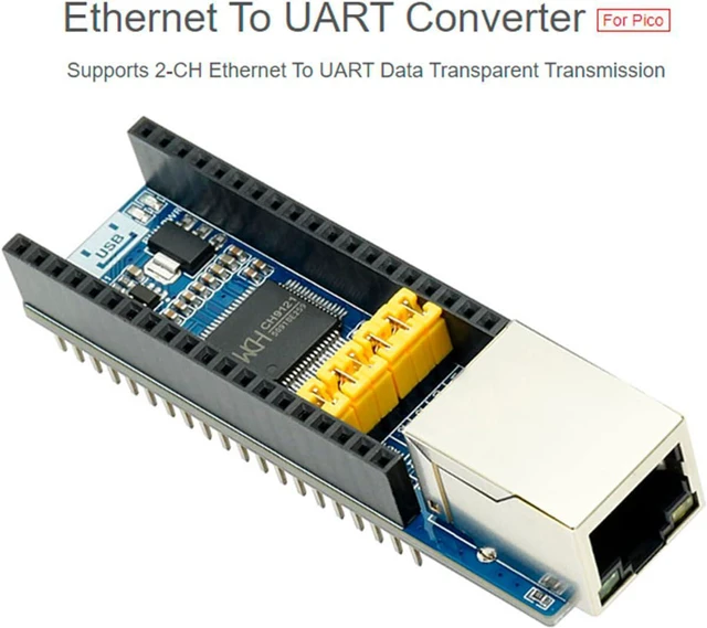 waveshare Ethernet to UART Converter for Raspberry Pi Pico, 10/100M ...