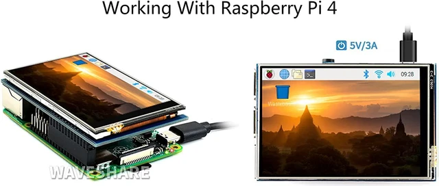 Alt view image 4 of 7 - Waveshare 3.5" Resistive Touch Screen IPS LCD 480x320, XPT2046 Controller, Compatible with Raspberry Pi 5/4B/3B+/3B/2B/A+/B+/Zero W/Zero 2W