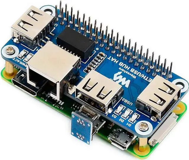 Alt view image 5 of 7 - for Raspberry Pi 4B/3B+/3B/2B/Zero/Zero W/Pi Zero 2 W/ 2 WH, Ethernet/USB HUB HAT Board with RJ45 10/100M Ethernet Port and 3X USB Ports, Compatible with USB2.0/1.1