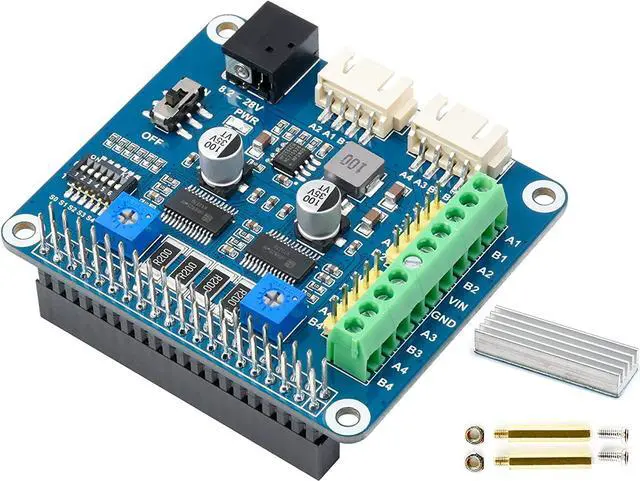 Main image of Stepper Motor HAT Dual Onboard 2-CH HR8825 Motor Driver Chip,Drive two Stepper Motors Up To 1/32 Microstepping,Apply to 3D Printer, Sculpturing machine, Mechanical Arm,for Raspberry Pi/ Jetson Nano