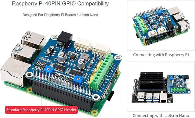 Alt view image 3 of 7 - Stepper Motor HAT Dual Onboard 2-CH HR8825 Motor Driver Chip,Drive two Stepper Motors Up To 1/32 Microstepping,Apply to 3D Printer, Sculpturing machine, Mechanical Arm,for Raspberry Pi/ Jetson Nano