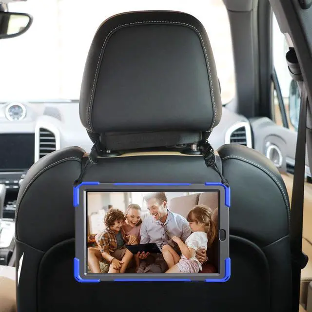 Alt view image 6 of 7 - Galaxy Tab A 10.5 Case by Heavy Duty Shield Rotating Palmstrap Kickstand Shoulder Strap Tempered Glass Screen Protector Cover for Samsung Galaxy Tab A 10.5-inch T590 SM-T590 (Blue)