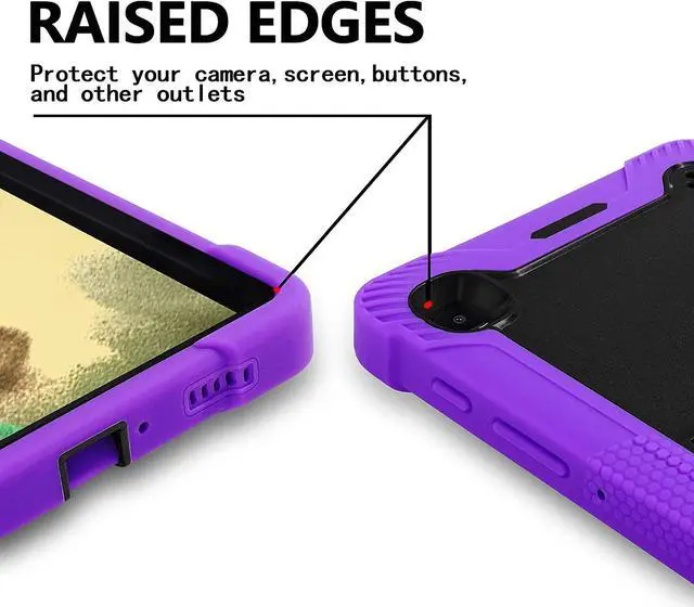 Alt view image 3 of 6 - Galaxy Tab A 8.4 Case 2020 T307, Shockproof Rugged Heavy Duty Protection Cover Kickstand Case for Samsung Galaxy Tab A 8.4" SM-T307 SM-T307U (Guardian Black/Purple)