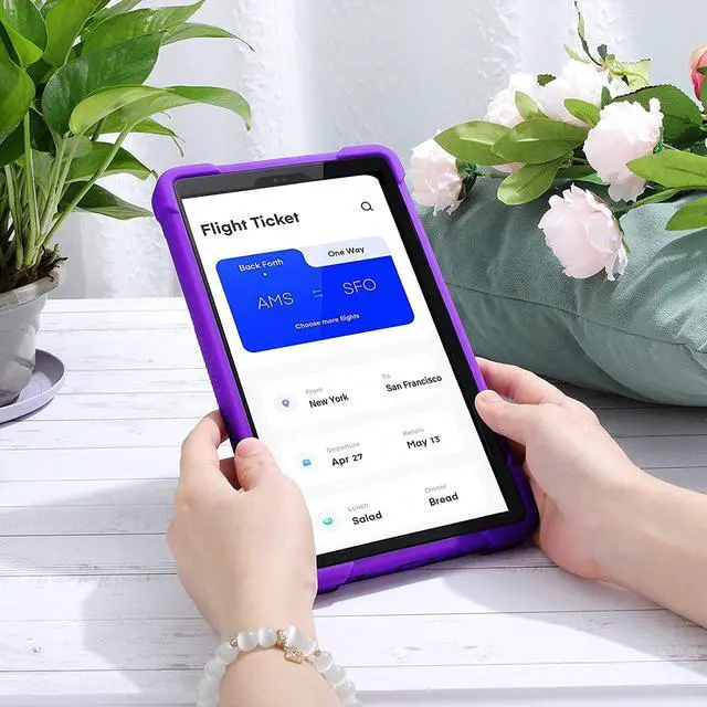 Alt view image 2 of 6 - Galaxy Tab A 8.4 Case 2020 T307, Shockproof Rugged Heavy Duty Protection Cover Kickstand Case for Samsung Galaxy Tab A 8.4" SM-T307 SM-T307U (Guardian Black/Purple)