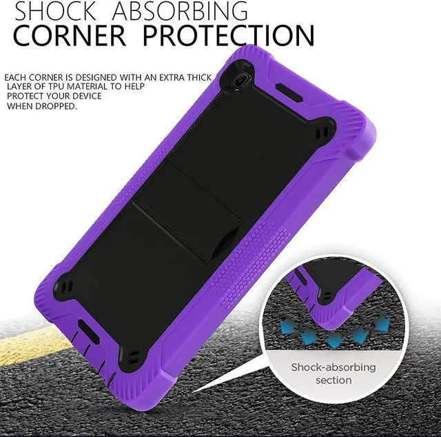 Alt view image 5 of 6 - Galaxy Tab A 8.4 Case 2020 T307, Shockproof Rugged Heavy Duty Protection Cover Kickstand Case for Samsung Galaxy Tab A 8.4" SM-T307 SM-T307U (Guardian Black/Purple)