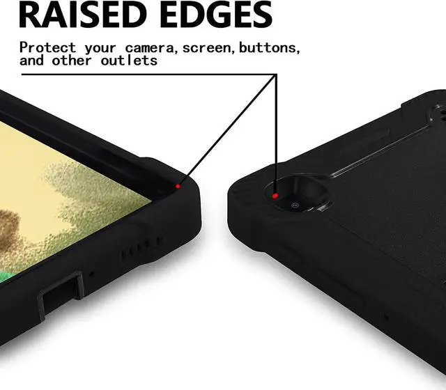 Alt view image 3 of 6 - Galaxy Tab A 8.4 Case 2020 T307, Shockproof Rugged Heavy Duty Protection Cover Kickstand Case for Samsung Galaxy Tab A 8.4" SM-T307 SM-T307U (Guardian Black/Black)