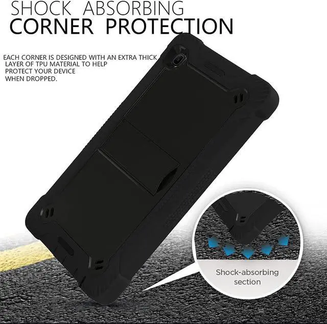 Alt view image 5 of 6 - Galaxy Tab A 8.4 Case 2020 T307, Shockproof Rugged Heavy Duty Protection Cover Kickstand Case for Samsung Galaxy Tab A 8.4" SM-T307 SM-T307U (Guardian Black/Black)