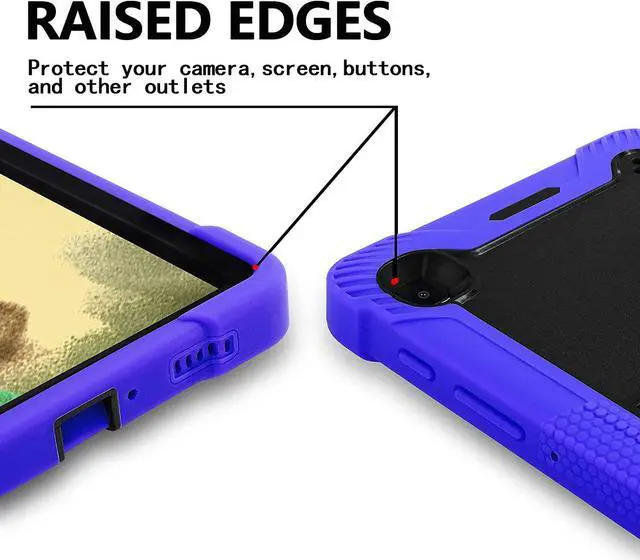 Alt view image 3 of 6 - Galaxy Tab A 8.4 Case 2020 T307, Shockproof Rugged Heavy Duty Protection Cover Kickstand Case for Samsung Galaxy Tab A 8.4" SM-T307 SM-T307U (Guardian Black/Blue)