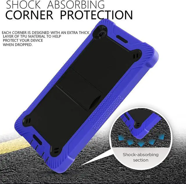 Alt view image 5 of 6 - Galaxy Tab A 8.4 Case 2020 T307, Shockproof Rugged Heavy Duty Protection Cover Kickstand Case for Samsung Galaxy Tab A 8.4" SM-T307 SM-T307U (Guardian Black/Blue)