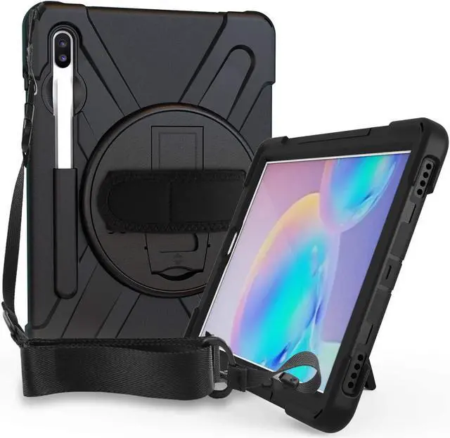 Alt view image 2 of 7 - Galaxy Tab S6 10.5 T860 Case, Heavy Duty Military Shockproof Shield Cover Rugged Case for Samsung Galaxy Tab S6 10.5-inch SM-T860 (Shield Black)