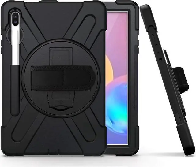 Alt view image 3 of 7 - Galaxy Tab S6 10.5 T860 Case, Heavy Duty Military Shockproof Shield Cover Rugged Case for Samsung Galaxy Tab S6 10.5-inch SM-T860 (Shield Black)