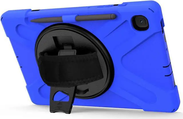 Alt view image 3 of 7 - Galaxy Tab S6 Lite 10.4 2020 P610/P615, Heavy Duty Shockproof Durable Case Stand Carrying Shoulder Strap Sling for Samsung Galaxy Tab S6 Lite 10.4 SM-P610/SM-P615 2020 (Shield Dark Blue)