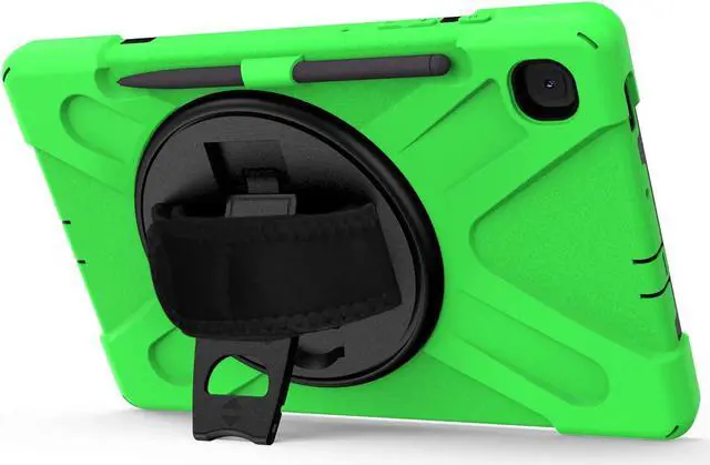 Alt view image 3 of 7 - Galaxy Tab S6 Lite 10.4 2020 P610/P615, Heavy Duty Shockproof Durable Case Stand Carrying Shoulder Strap Sling for Samsung Galaxy Tab S6 Lite 10.4 SM-P610/SM-P615 2020 (Shield Green)
