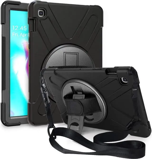 Alt view image 2 of 7 - Galaxy Tab S5e 10.5 Case 2019 T720 T725, Shockproof Heavy Duty Full Body tab-s5e Case, Stand, Shoulderstrap Sling, Rugged Case for Samsung Galaxy Tab S5E 10.5" SM-T720 SM-T725 (Shield Black)