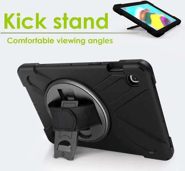 Alt view image 4 of 7 - Galaxy Tab S5e 10.5 Case 2019 T720 T725, Shockproof Heavy Duty Full Body tab-s5e Case, Stand, Shoulderstrap Sling, Rugged Case for Samsung Galaxy Tab S5E 10.5" SM-T720 SM-T725 (Shield Black)
