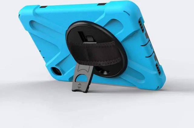 Alt view image 3 of 7 - Galaxy Tab A 8.4 Case, T307/T307U 2020, Heavy Duty Shockproof Durable Case, Stand, Handstrap, Carrying Strap Sling for Samsung Galaxy Tab A 8.4 SM-T307 SM-T307U SMT307 {Shield Light Blue