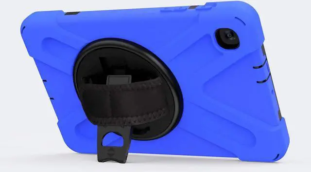 Alt view image 3 of 7 - Galaxy Tab A 8.4 Case, T307/T307U 2020, Heavy Duty Shockproof Durable Case, Stand, Handstrap, Carrying Strap Sling for Samsung Galaxy Tab A 8.4 SM-T307 SM-T307U SMT307 (Shield Blue)