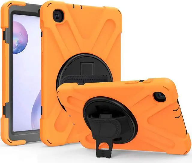 Main image of Galaxy Tab A 8.4 Case, T307/T307U 2020, Heavy Duty Shockproof Durable Case, Stand, Handstrap, Carrying Strap Sling for Samsung Galaxy Tab A 8.4 SM-T307 SM-T307U SMT307 (Shield Orange)