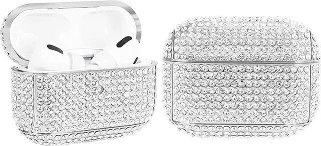 Main image of Premium Protection Diamond Case Cover Anti-Scratch Full-Body Slim and Lightweight for Apple Airpod Charging Case Compatible with Airpod Pro (Silver)