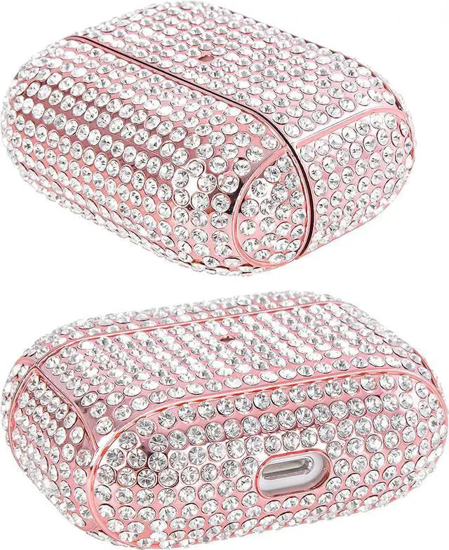 Alt view image 6 of 6 - Premium Protection Diamond Case Cover Anti-Scratch Full-Body Slim and Lightweight for Apple Airpod Charging Case Compatible with Airpod Pro (Rose Gold)