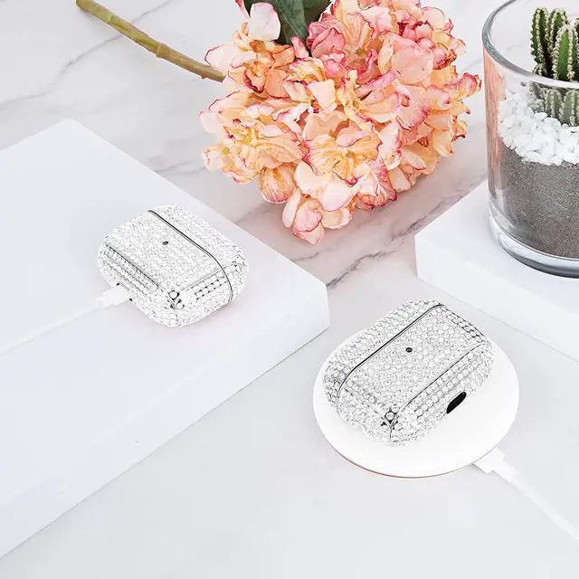 Alt view image 3 of 6 - Premium Protection Diamond Case Cover Anti-Scratch Full-Body Slim and Lightweight for Apple Airpod Charging Case Compatible with Airpod Pro (Silver)