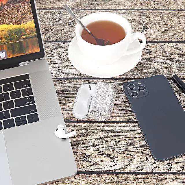 Alt view image 5 of 6 - Premium Protection Diamond Case Cover Anti-Scratch Full-Body Slim and Lightweight for Apple Airpod Charging Case Compatible with Airpod Pro (Silver)